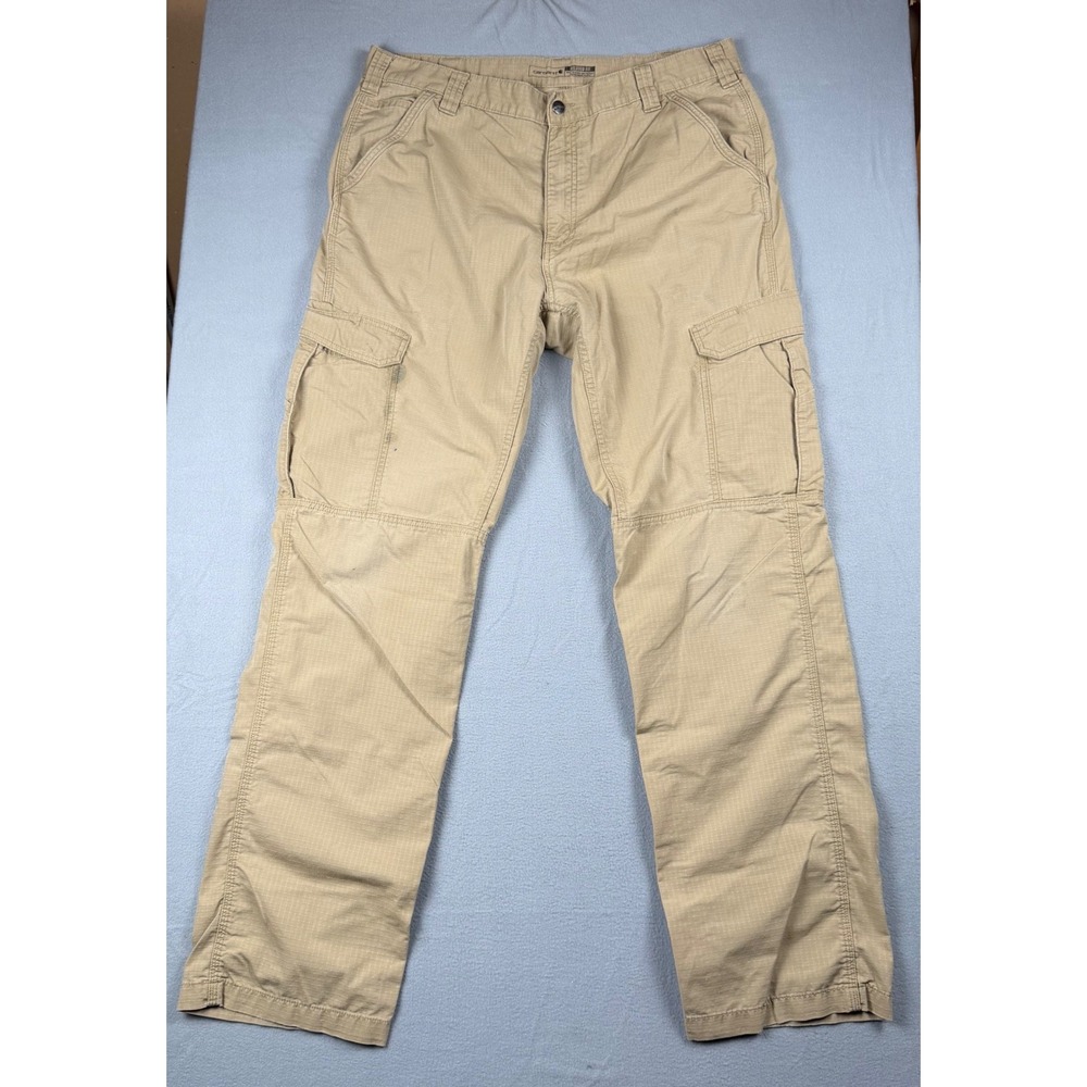 Carhartt Force Relaxed Fit Ripstop Cargo Work Pants Tan Khaki 38x36 BN4200-M